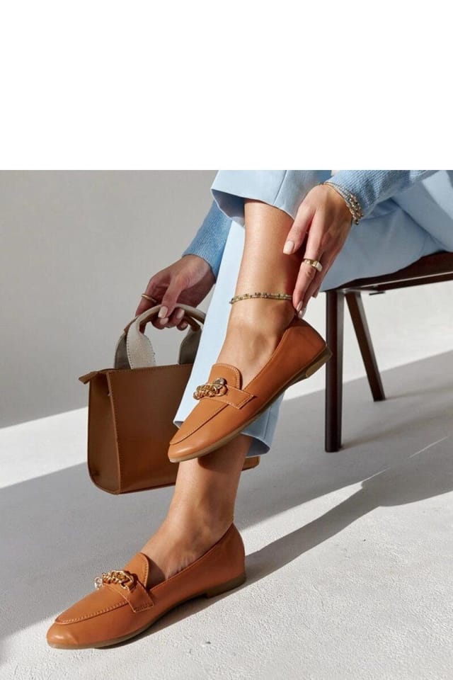 Love Lace Love Lace Women's Chain Detail Slip On Flat Toe Moccasins for Summer Everyday in Brown - 3