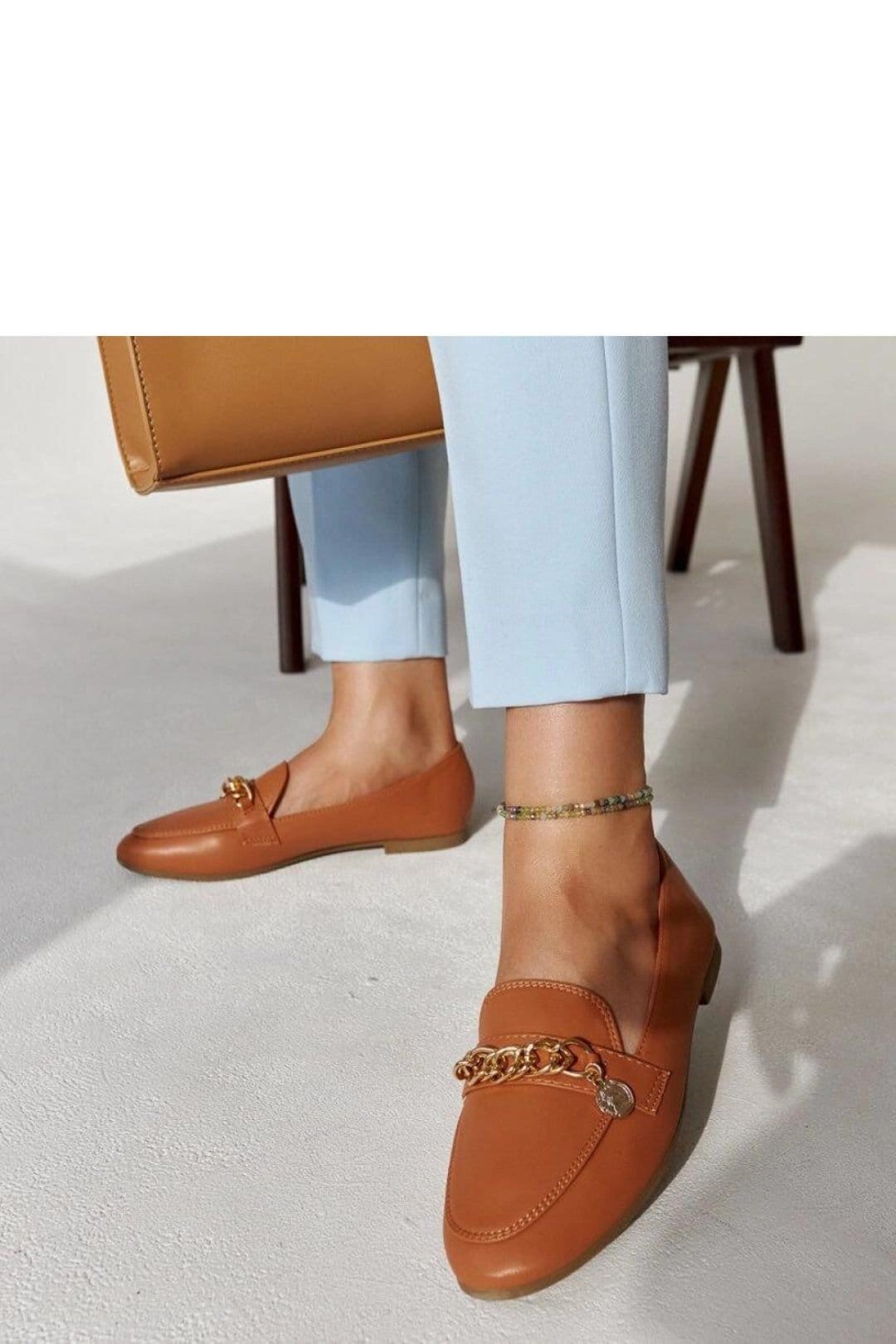 Love Lace Love Lace Women's Chain Detail Slip On Flat Toe Moccasins for Summer Everyday in Brown - 4