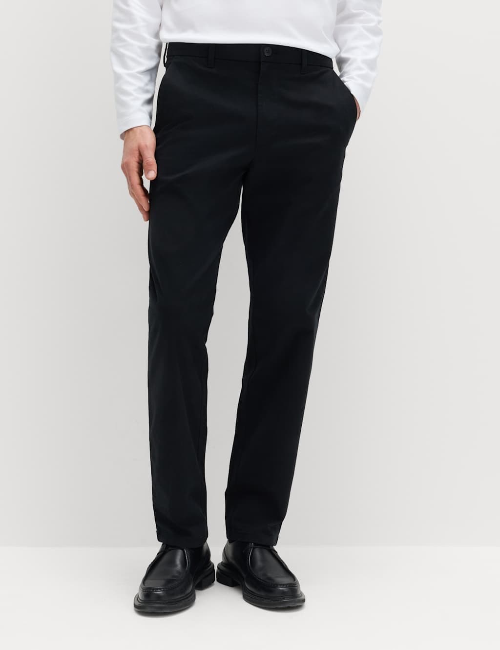 Marks & Spencer M&S Black Regular Fit Stretch Chinos 2 Pack