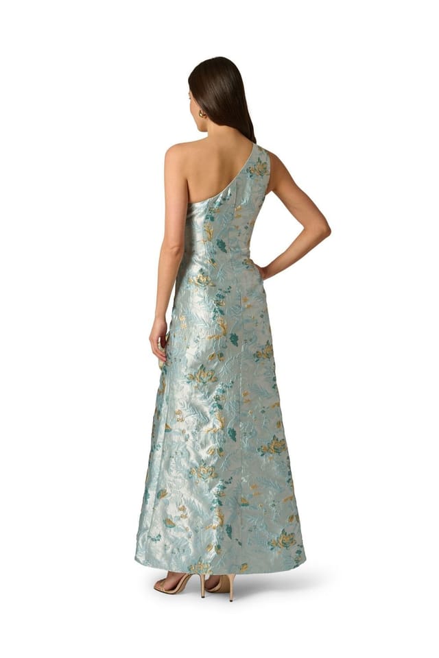 Adrianna Papell Adrianna Papell Women's Metallic Jacquard Rose Gown - 3