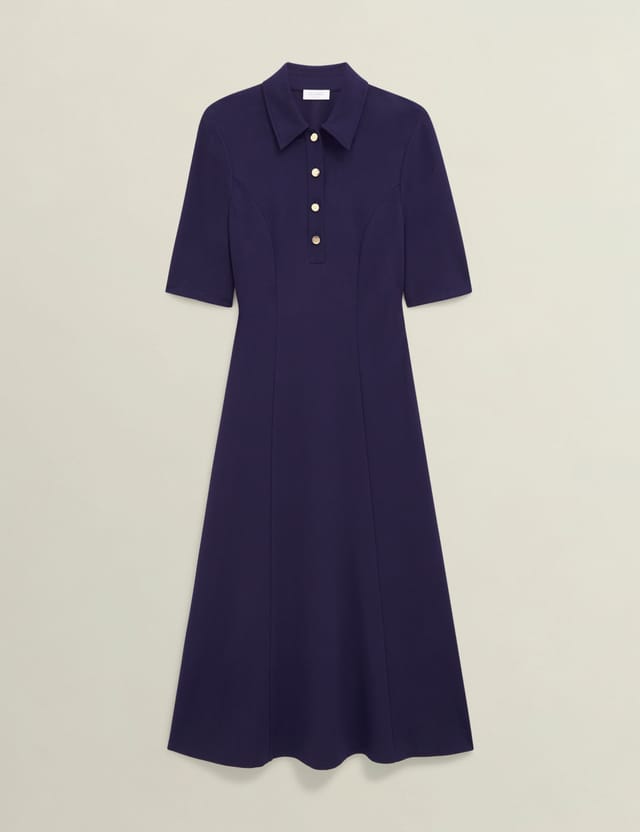 Hobbs London Hobbs London Women's Azaria Midi Dress in Dark Navy - 2