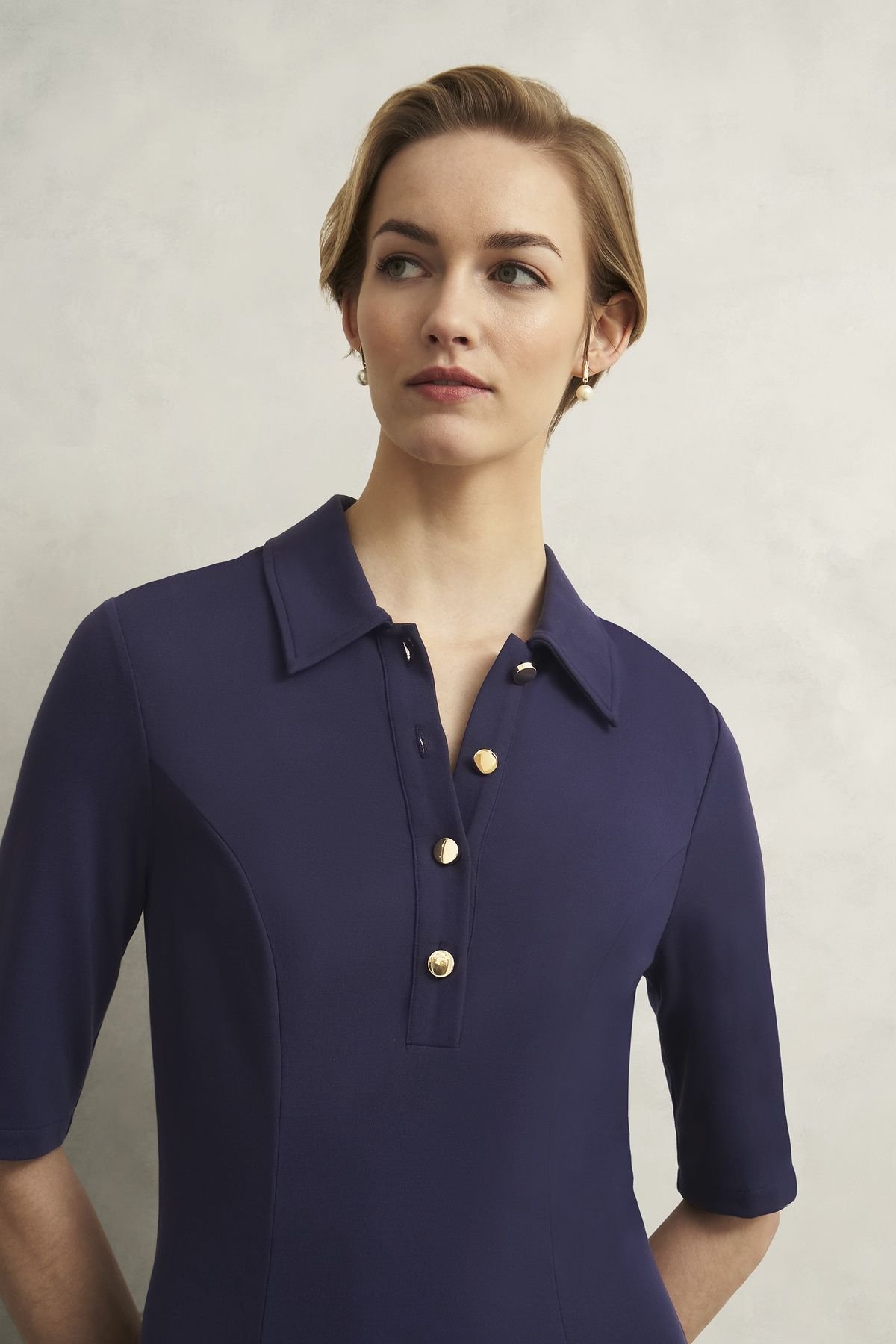 Hobbs London Hobbs London Women's Azaria Midi Dress in Dark Navy - 3