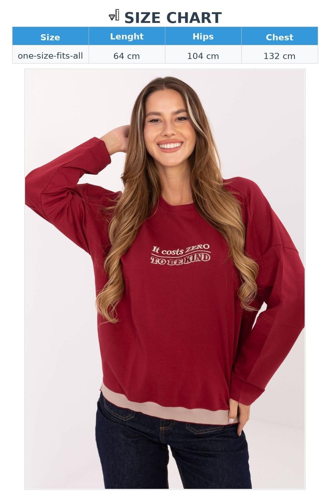 Love Lace Love Lace Women's Modern Cotton Elastane Sweatshirt Embroidered in Red - 4