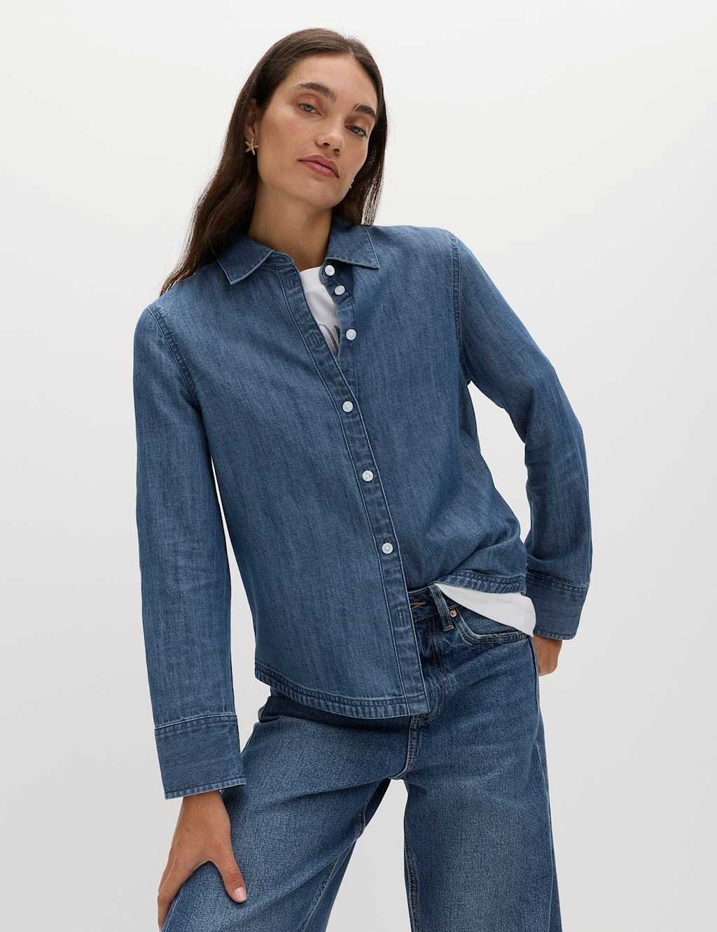 Marks & Spencer M&S Denim Shirt Blue Denim - 3