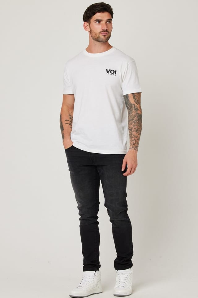 Voi London Voi London Men's Taper Fit Stretch Jeans in Black - 2