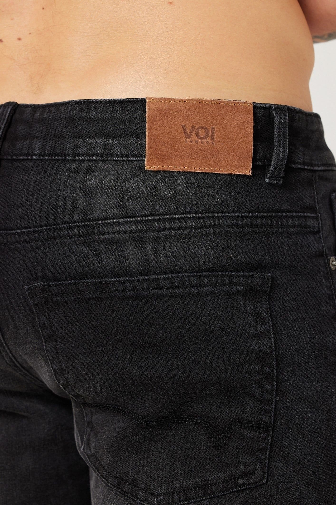 Voi London Voi London Men's Taper Fit Stretch Jeans in Black - 4