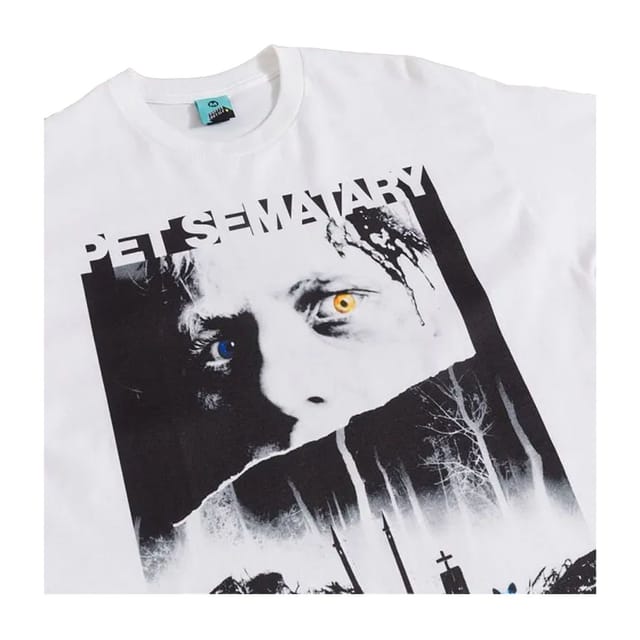Pet Sematary Pet Sematary Men's Movie Poster Vintage T-Shirt in White - 3