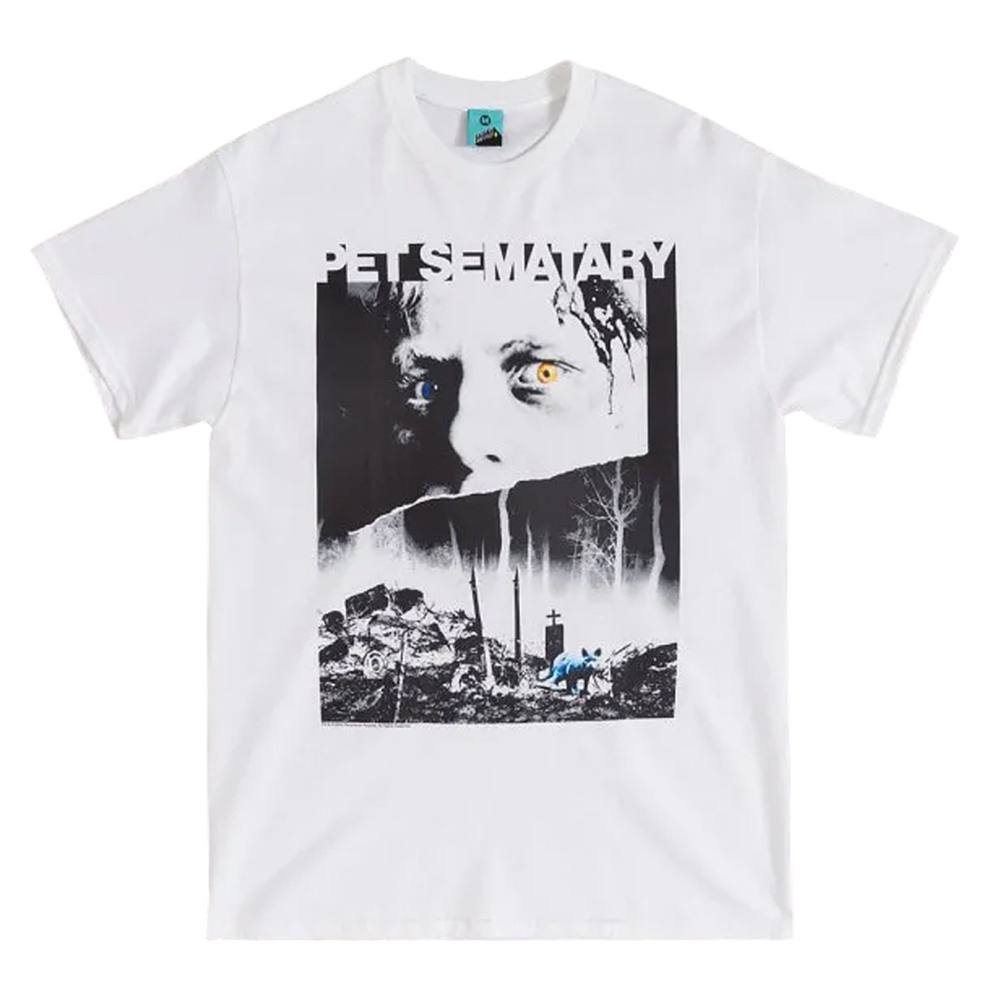 Pet Sematary Pet Sematary Men's Movie Poster Vintage T-Shirt in White - 4