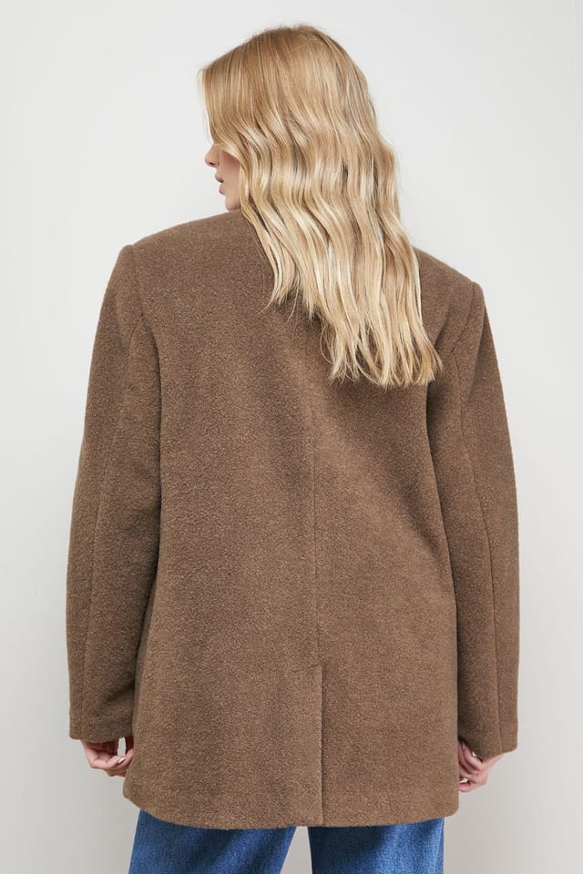 Oasis Oasis Women's Collarless Blazer Coat in Camel - 3