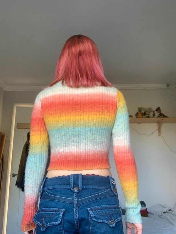 Bershka Bershka cropped colour knitted jumper
