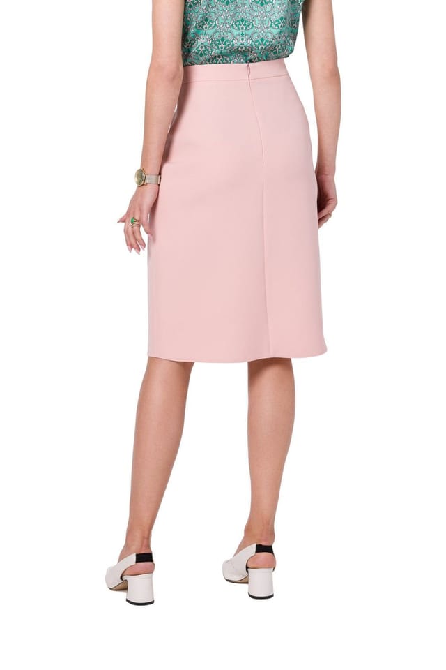 Love Lace Love Lace Women's Asymmetrical Double Front A Line Lined Skirt in Pink - 3