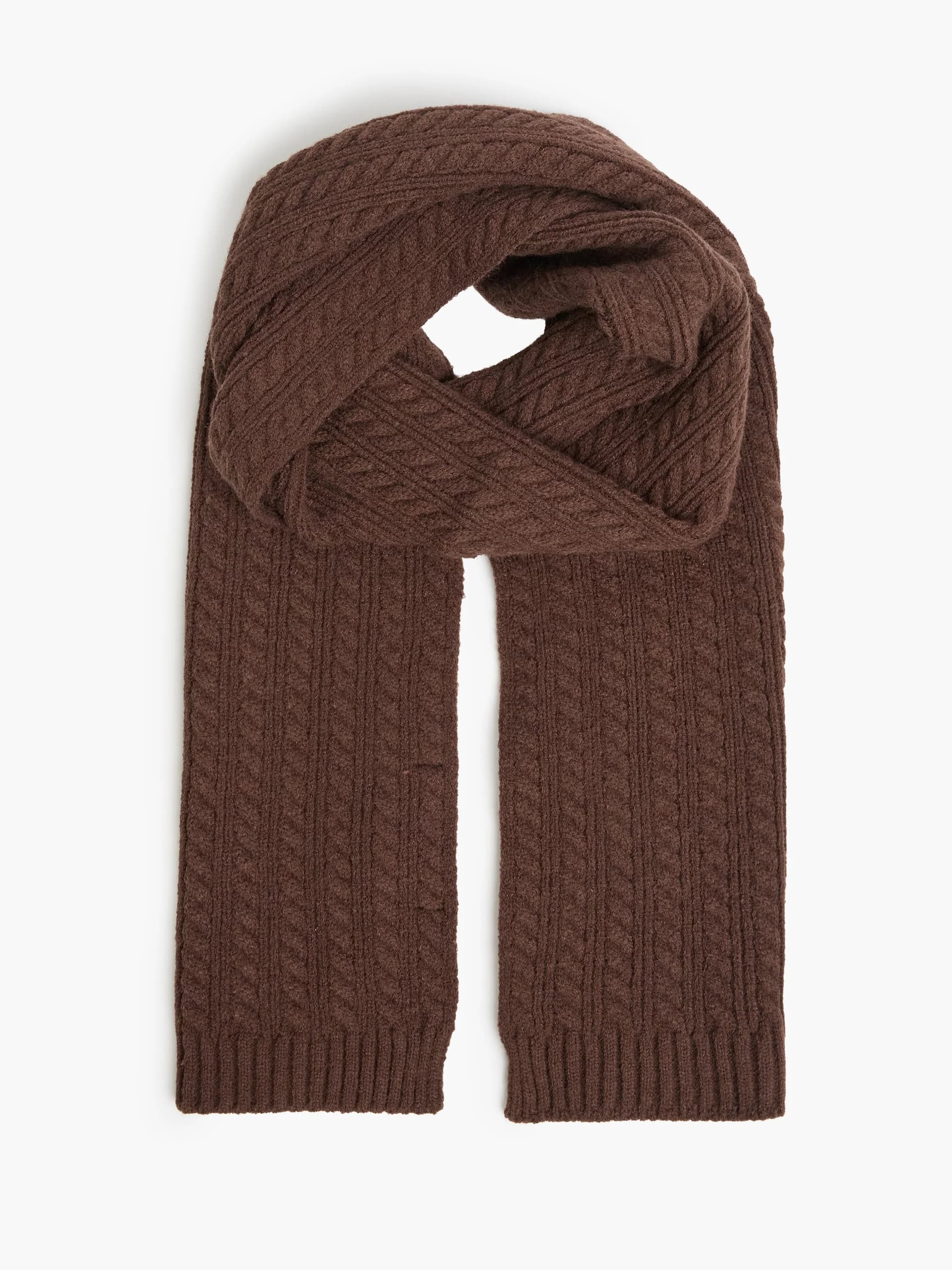 French Connection French Connection Dark Brown Cable Knit Scarf