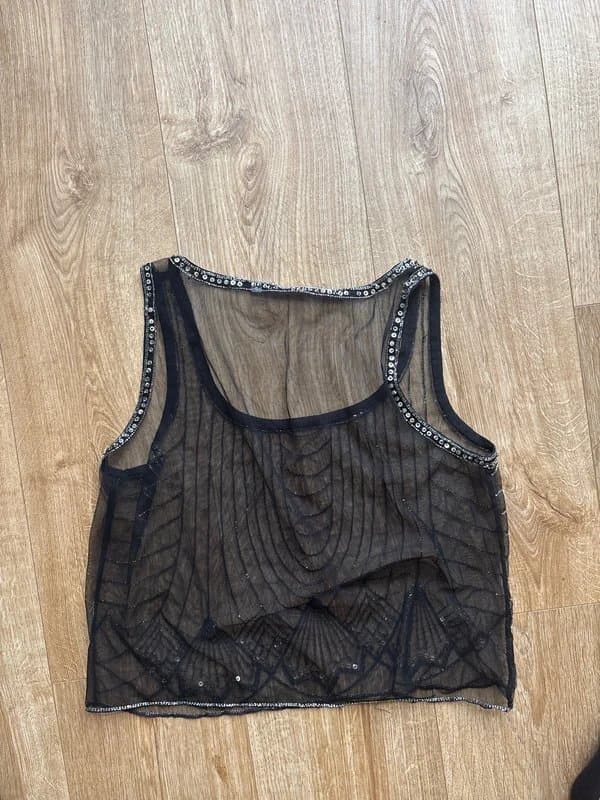 New Look Old new look embellished beaded mesh overlay top Y2K festival wear
