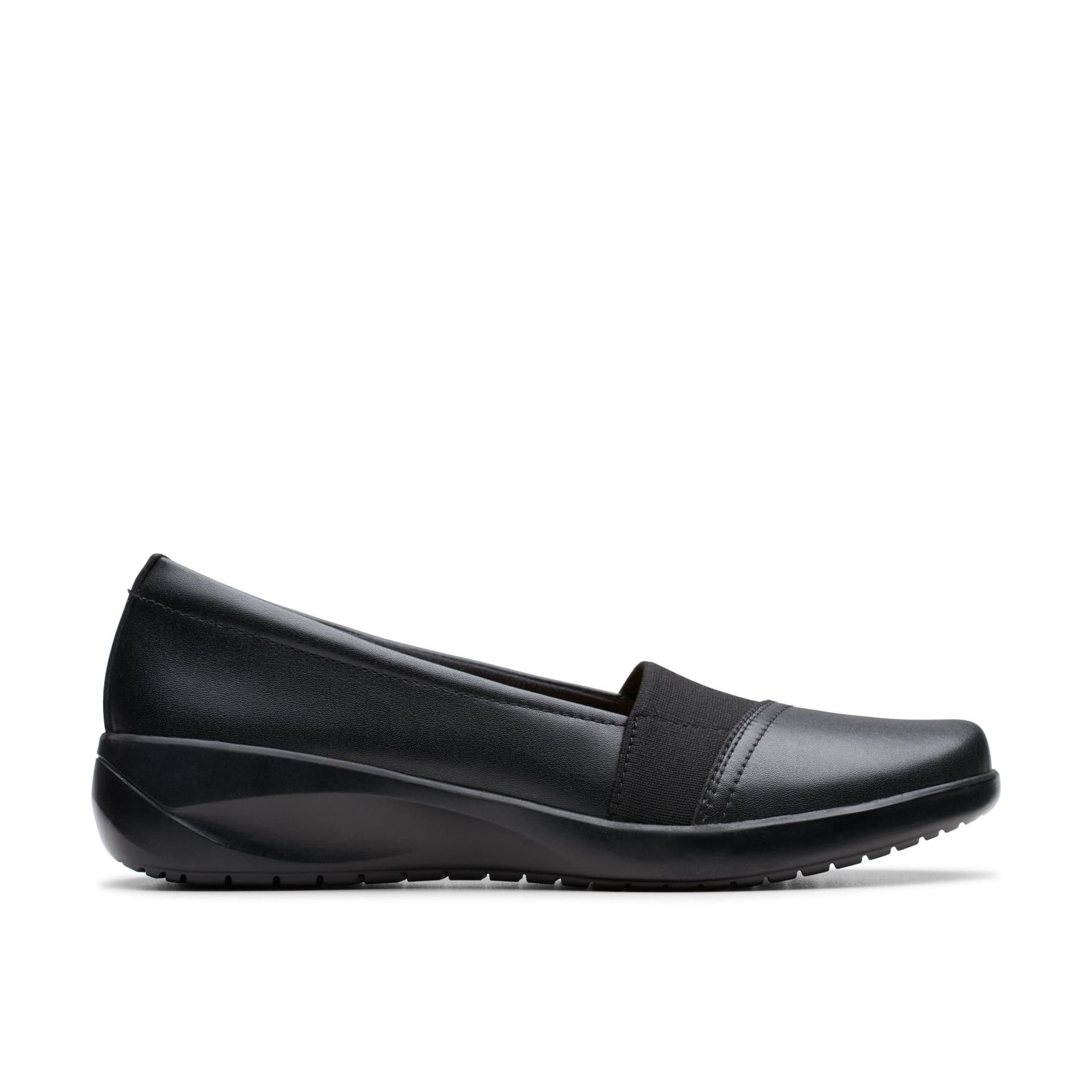 Clarks Clarks Women's Kaetlyn Rhea Black Leather Loafers, Slip Ons