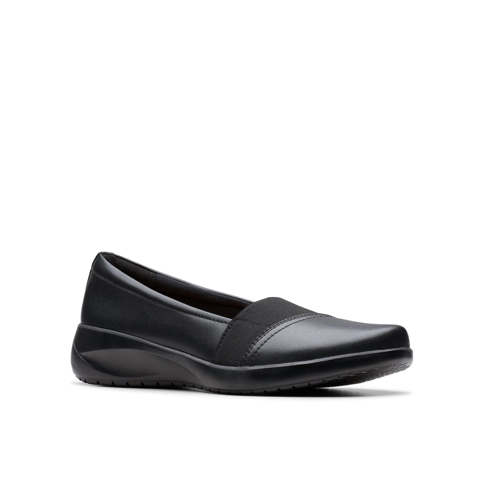 Clarks Clarks Women's Kaetlyn Rhea Black Leather Loafers, Slip Ons - 4