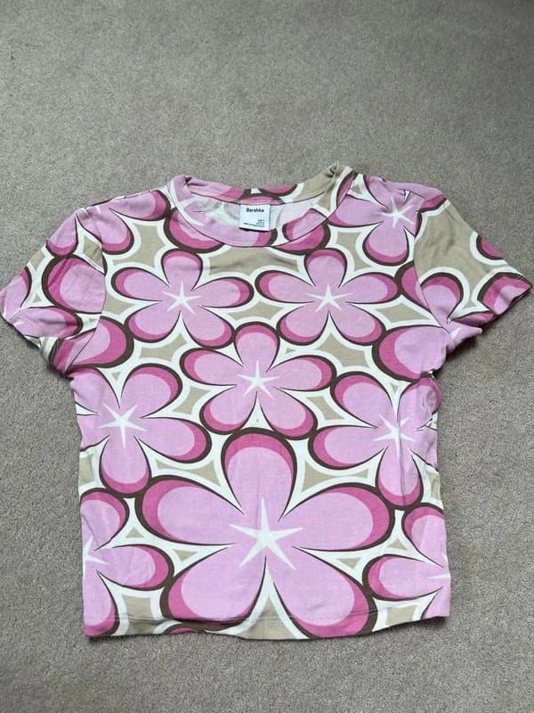 Bershka Floral pop art top