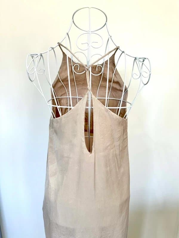Zara Women Zara neutral elegant maxi halter dress size XS capsule cottage core old money holiday