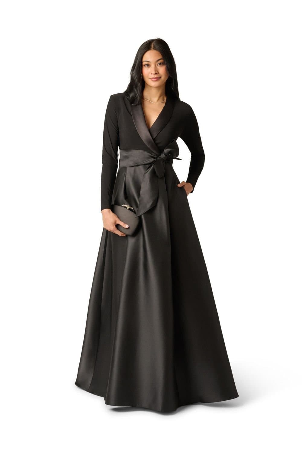 Adrianna Papell Adrianna Papell Women's Tuxedo Combo Gown in Black