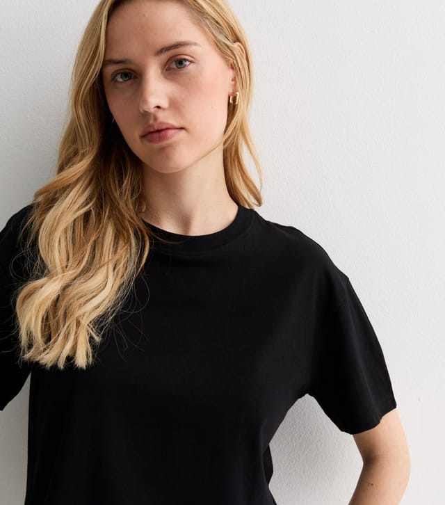 New Look Women's Black Boxy Cotton T-Shirt New Look - 2