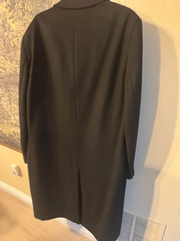 IZOD Isaac black overcoat notch lapel fully lined size 42D