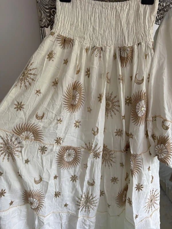 The Unbranded Brand Cream / gold sequin embroidered co ord