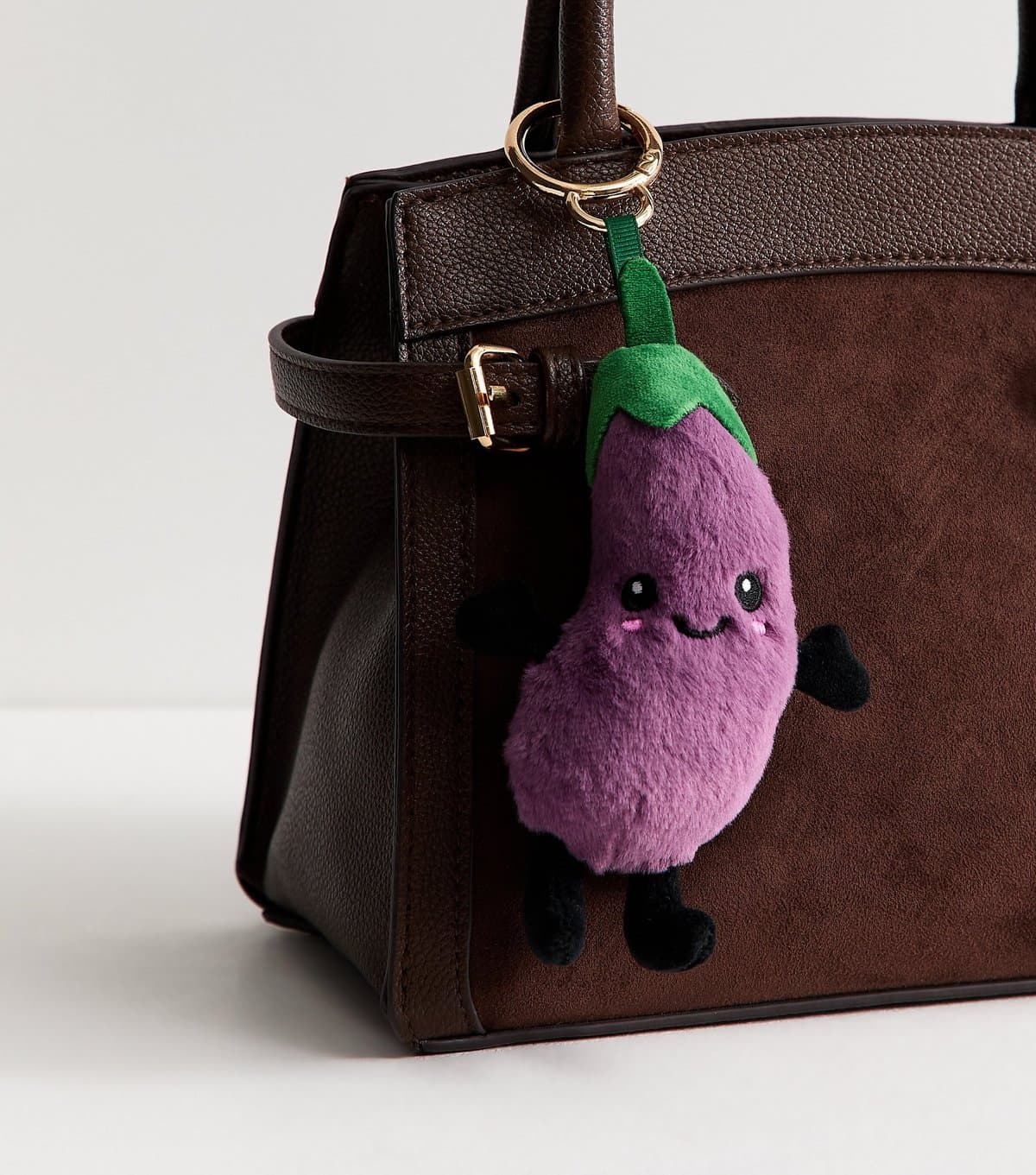New Look Dark Purple Plush Aubergine Bag Charm New Look