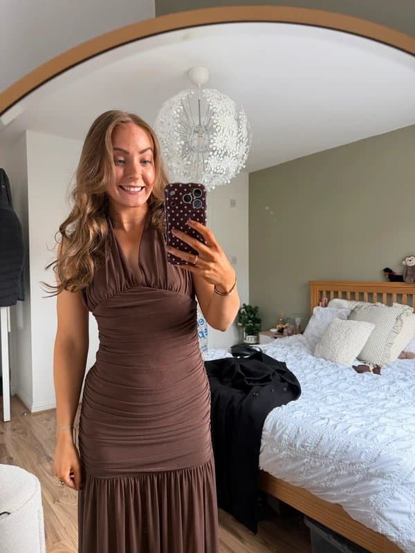 ASOS ASOS brown mesh dress