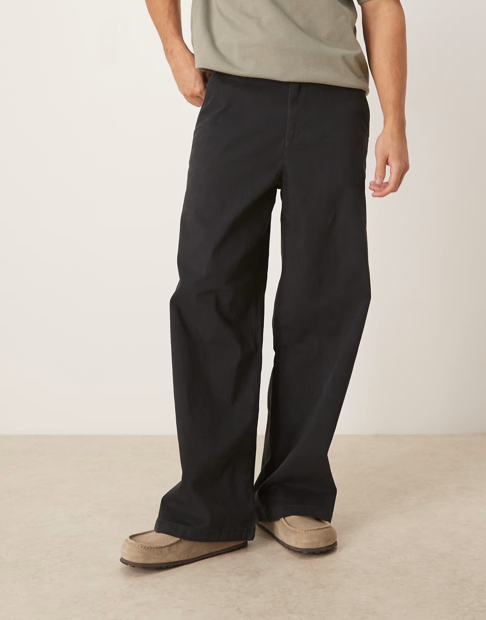 ASOS ASOS DESIGN loose chinos in black