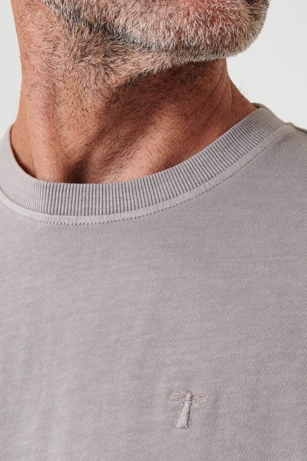 Saltwell Saltwell Men's Garment Dye Cotton Jersey Crew Neck T-Shirt in Taupe - 4