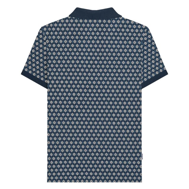 Lambretta Lambretta Men's Roundel Geometric Big & Tall Polo Shirt in Navy - 2