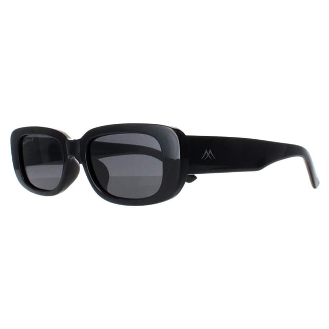 montana montana Women's Rectangle Shiny Black Smoke Polarized MP65 - 2