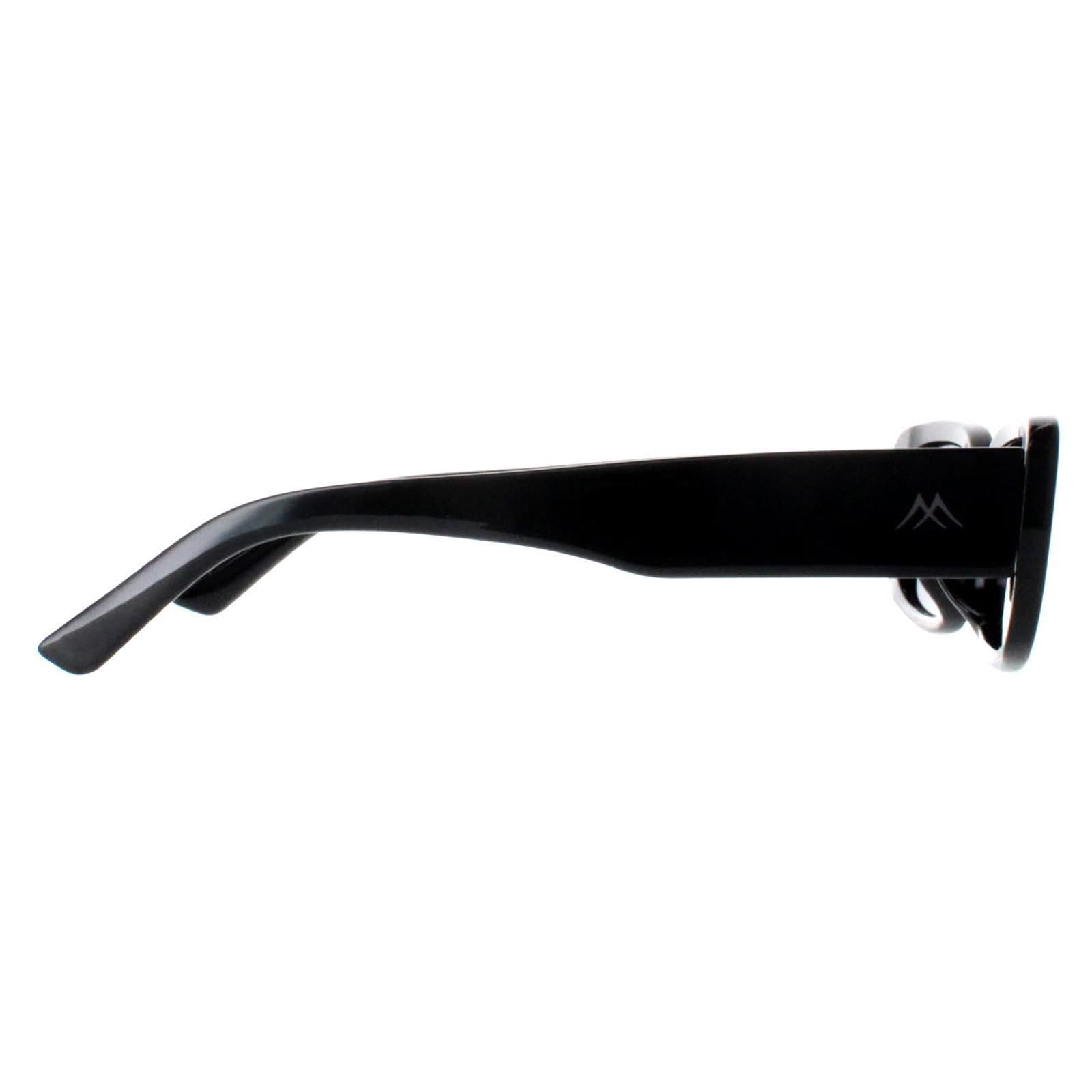 montana montana Women's Rectangle Shiny Black Smoke Polarized MP65 - 4