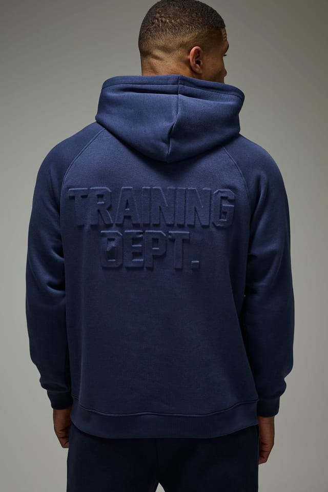 Training Dept. Training Dept. Men's Training Dept Embossed Oversized Hoodie in Navy - 3