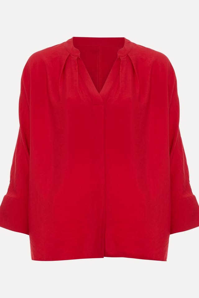 Phase Eight Phase Eight Women's Cynthia V-Neck Blouse in Red - 2