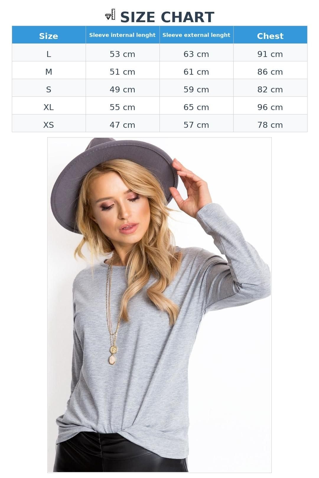 Love Lace Love Lace Women's Simple Cut Long Sleeve Blouse for Styling in Grey - 4
