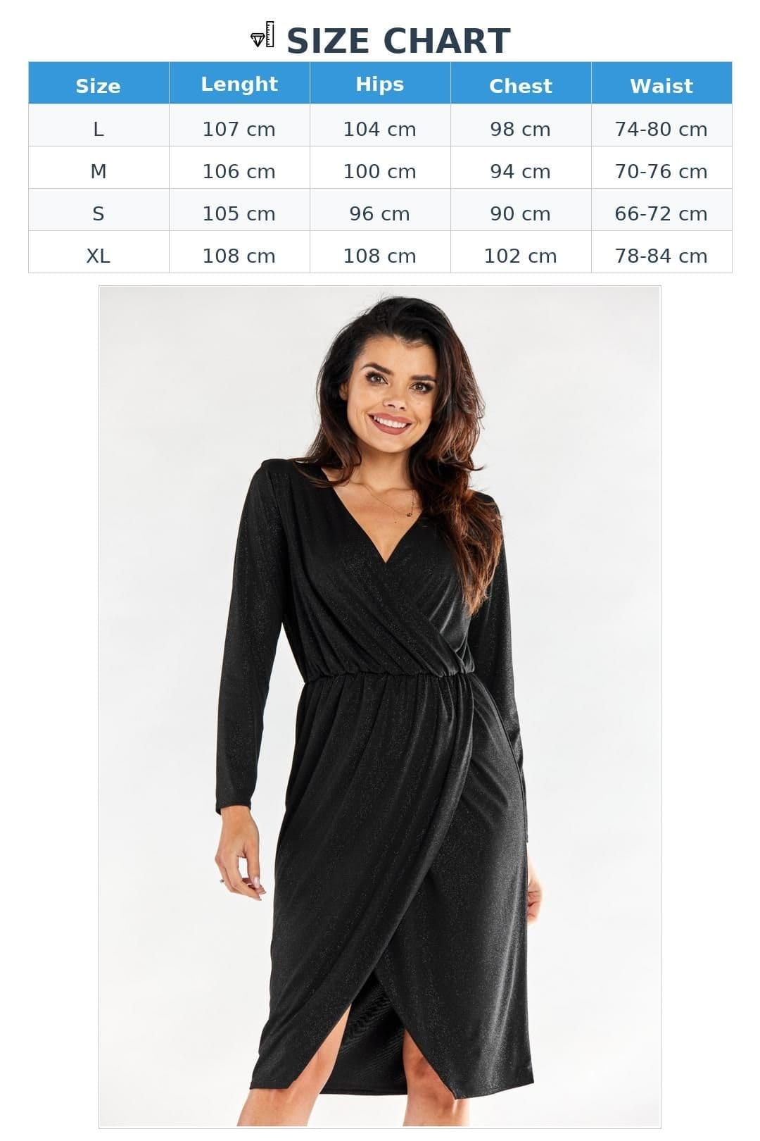 Love Lace Love Lace Women's Envelope Evening Dress with Elastic Waist in Black - 4