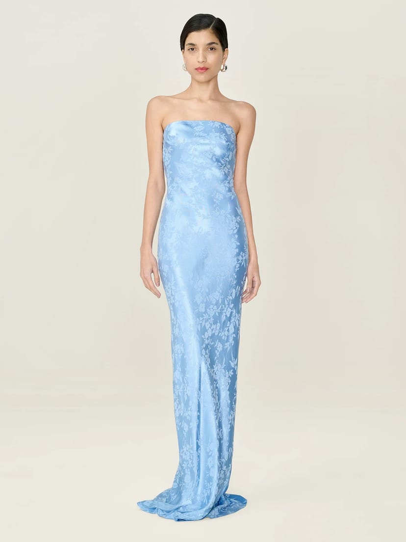 OMNES Amdra Jacquard Dress in Vista Blue - 1