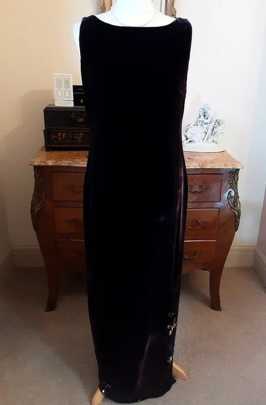 Austin Reed Austin Reed vintage, chocolate brown velvet, embellished occasion dress 12
