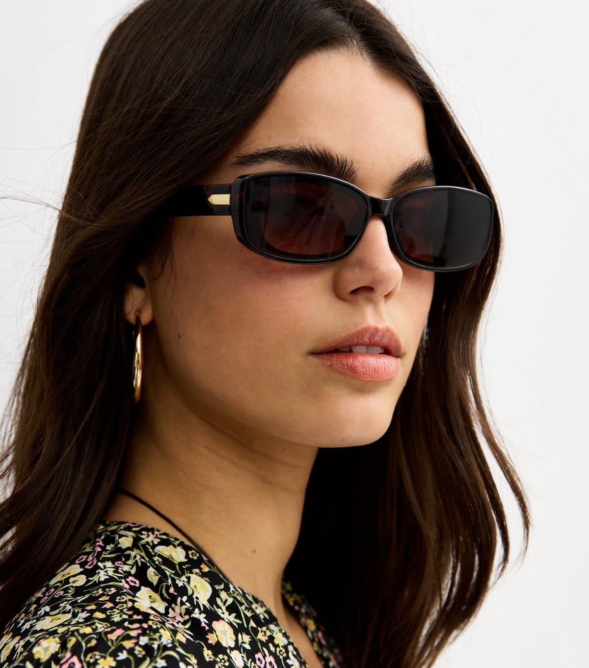 New Look Brown Tortoiseshell Effect Rectangle Sunglasses New Look