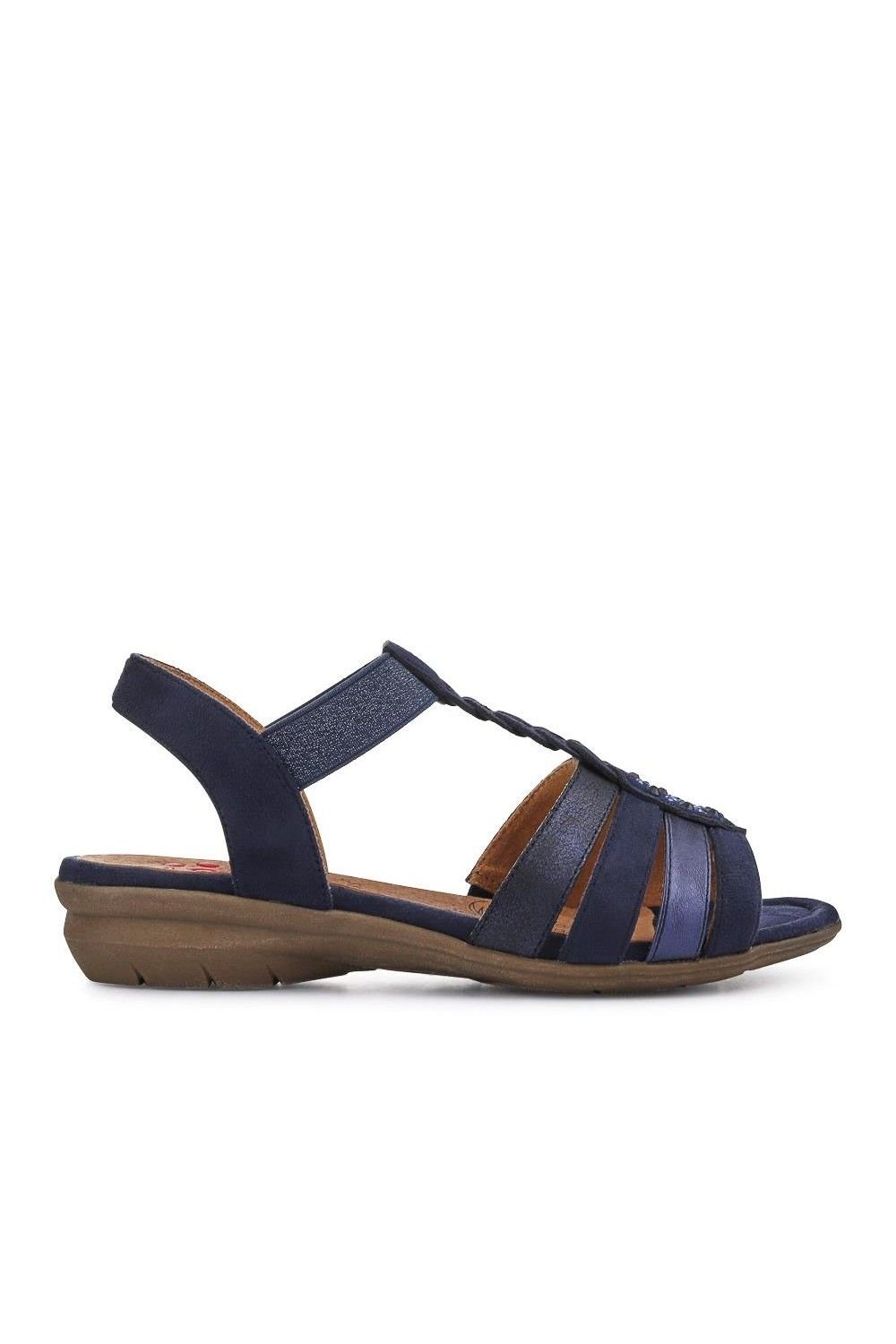 Pavers Pavers Women's Wide-Fit Shock-Absorbing Sandals in Navy - 2