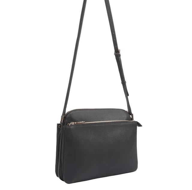 Paul Costelloe Paul Costelloe Women's Snowy Leather Cross Body Bag in Black - 2