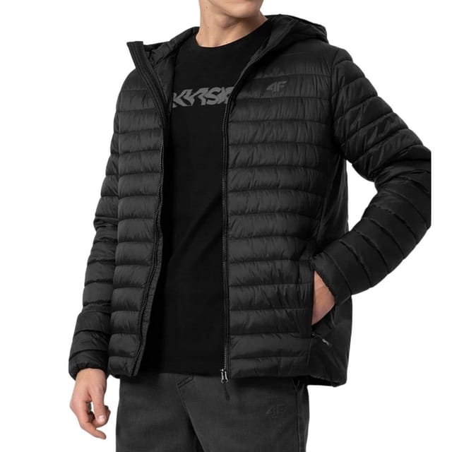 4F 4F Men's Synthetic Padded Jacket in Black - 3