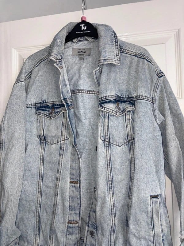 New Look Light Blue Oversized Distressed Denim Jacket