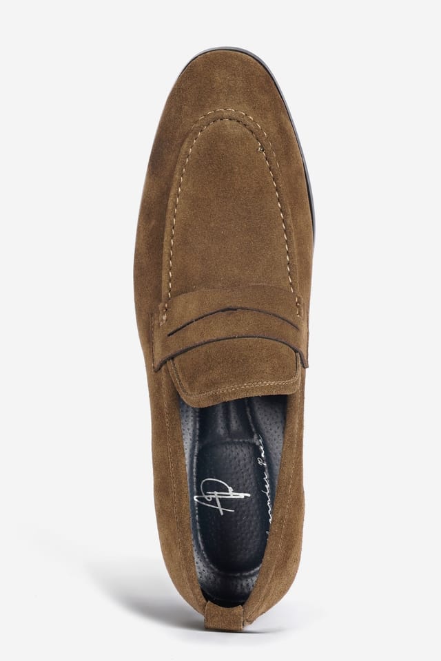 Alexander Pace Alexander Pace Men's 'Albion' Premium Suede Loafers in Khaki - 3
