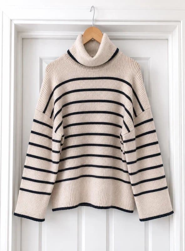 New Look Lovely Women's New Look Stripy Oversized Knitted Sweater Jumper Top size M 12-14