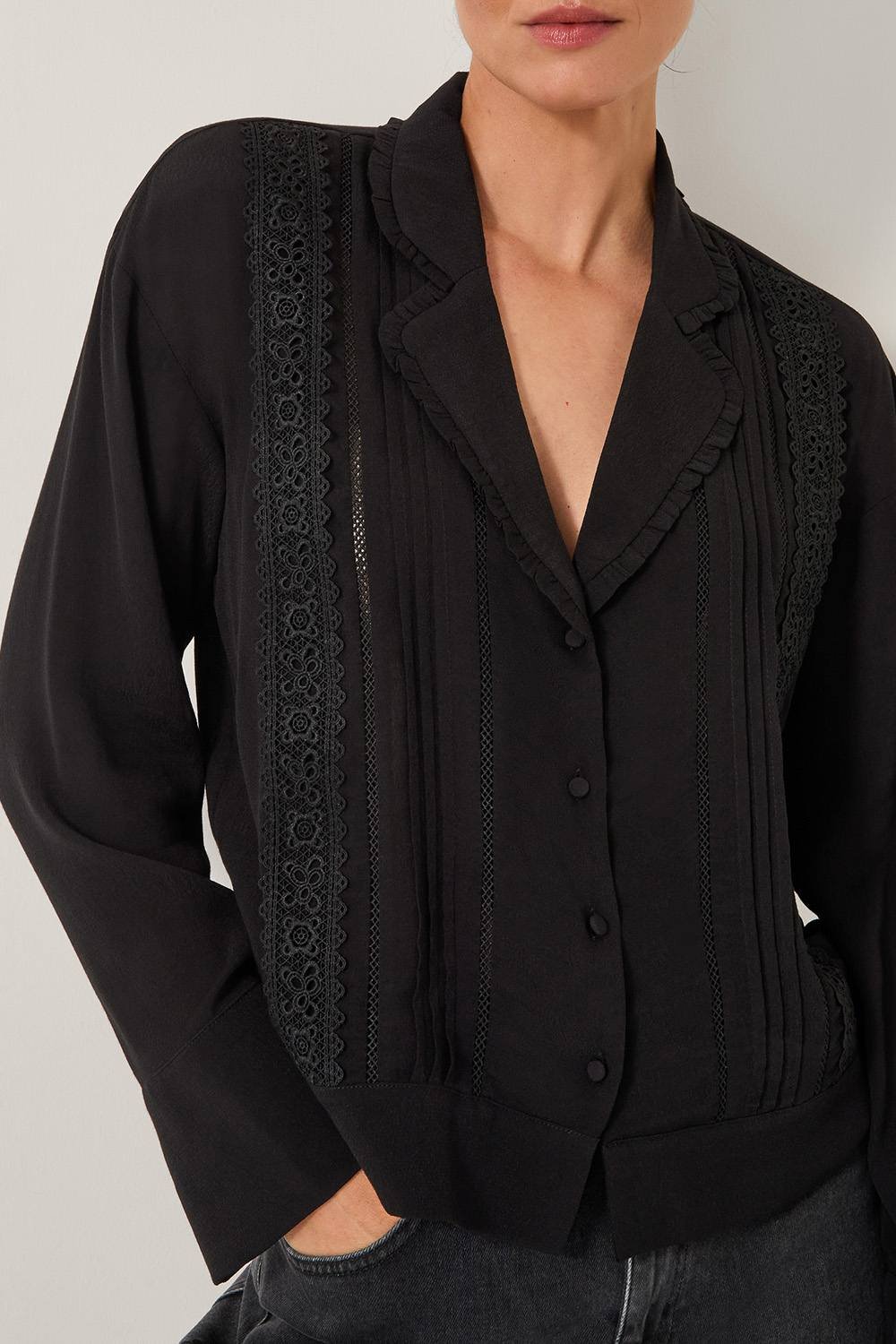 Monsoon Monsoon Women's Tamara Lace Blouse Black - 4
