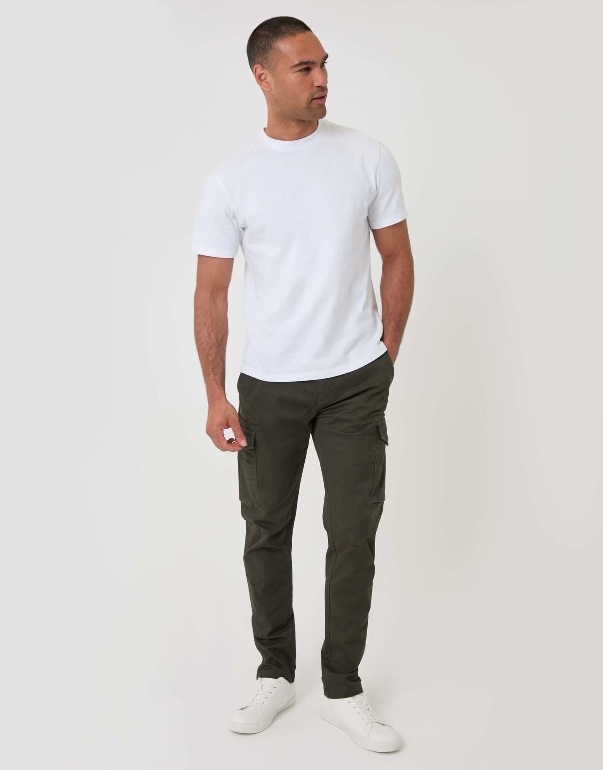 ASOS Threadbare Slim fit cargo style trousers in forest green