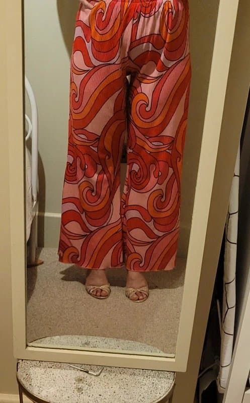 Never Fully Dressed Never Fully Dressed Retro Swirl Wide Leg Trousers Size 12 NFD