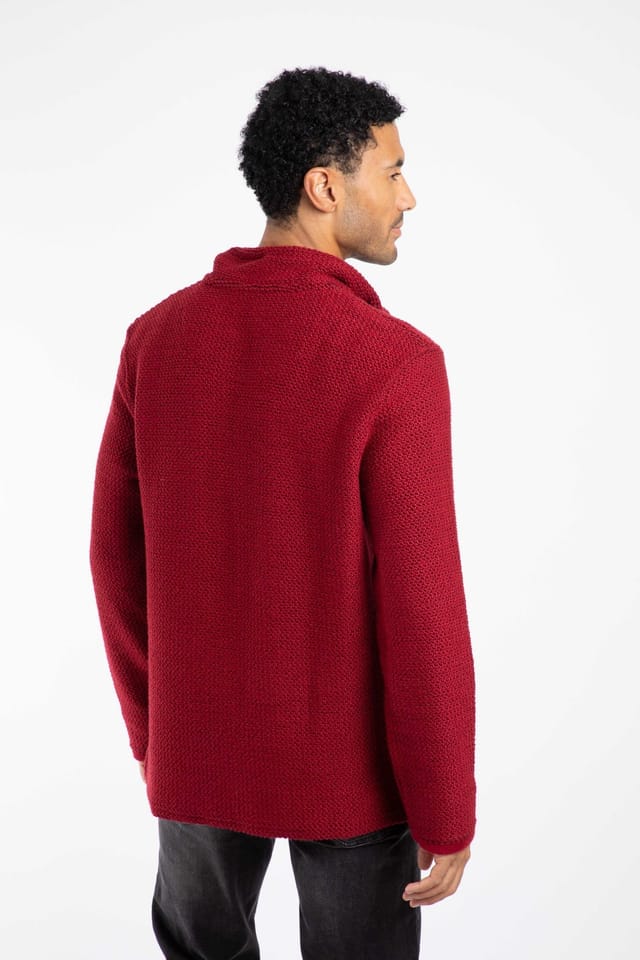 Weird Fish Weird Fish Men's Cruiser 1/4 Zip Macaroni Sweatshirt in Red - 3