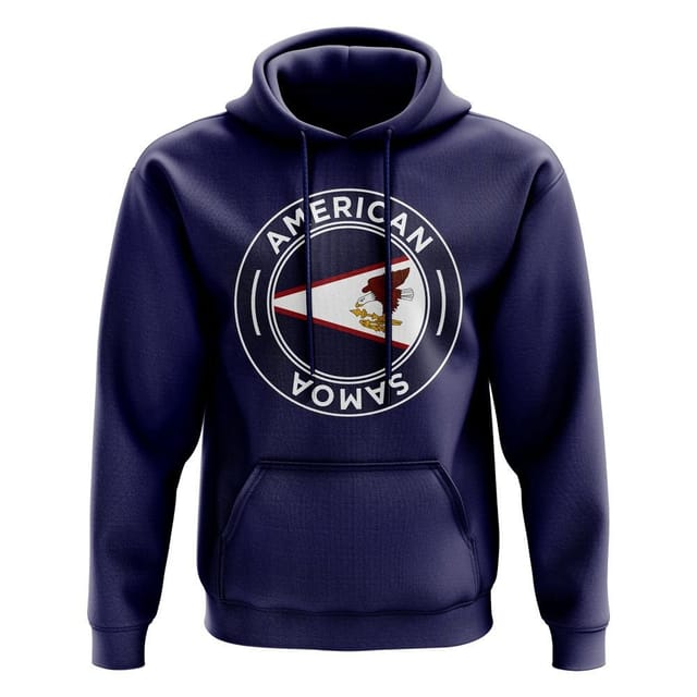 American Samoa American Samoa Men's Personalised Football Badge Hoodie in Navy - 2